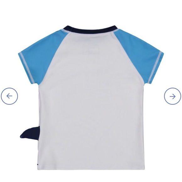 ANDY & EVAN UPF 50 Shark Short Sleeve Rashguard, Light Blue - Picture 3 of 11